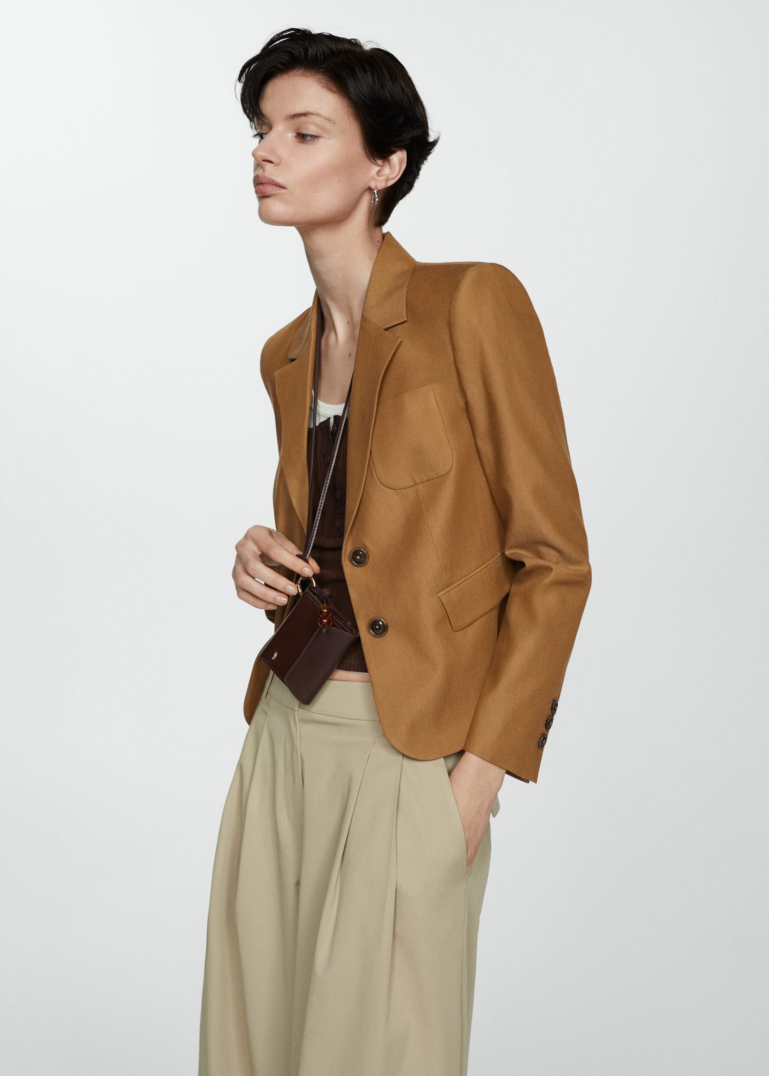 Fashion Lapel Long Sleeve Pocket Woman Blazer