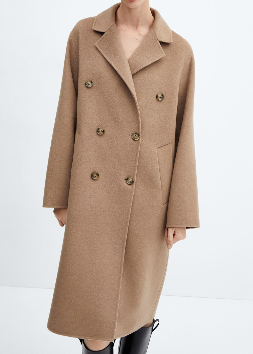 Zara double deals breasted camel coat