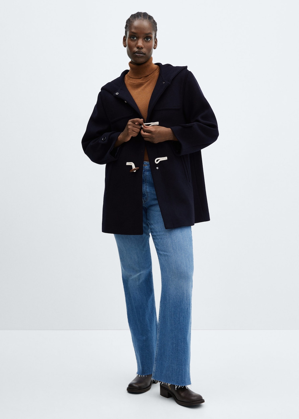 Mango hooded store wool coat
