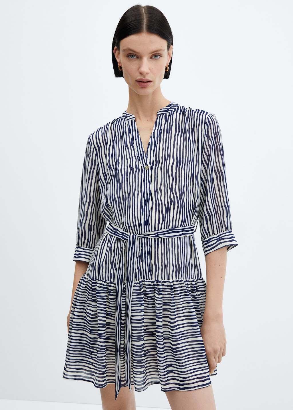 Mango striped wrap dress 2025