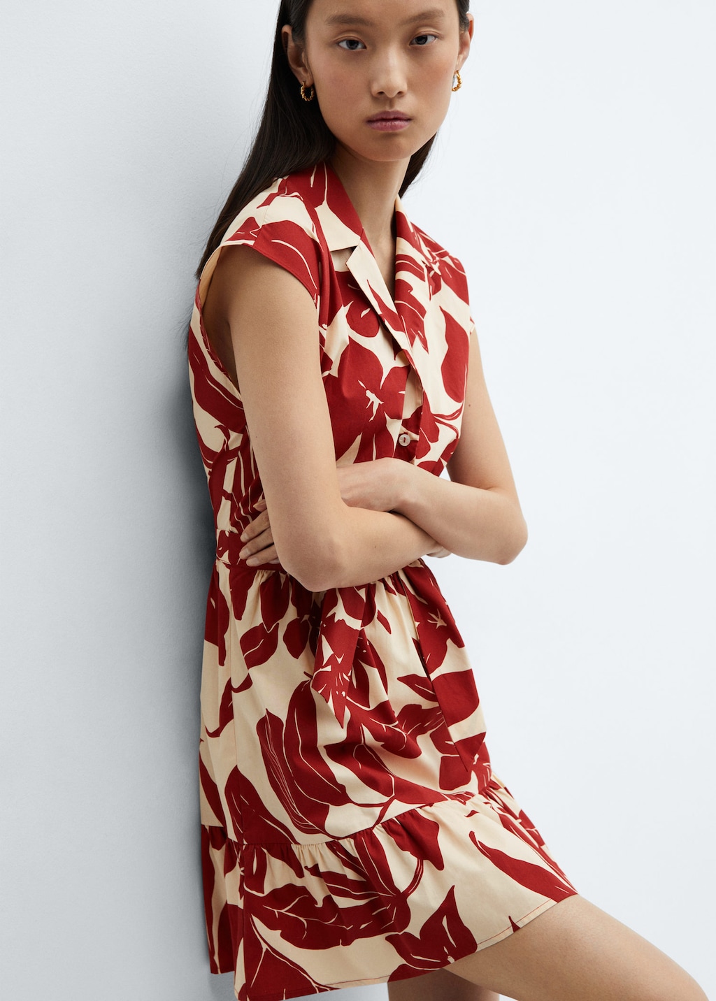 Mango floral outlet shirt dress