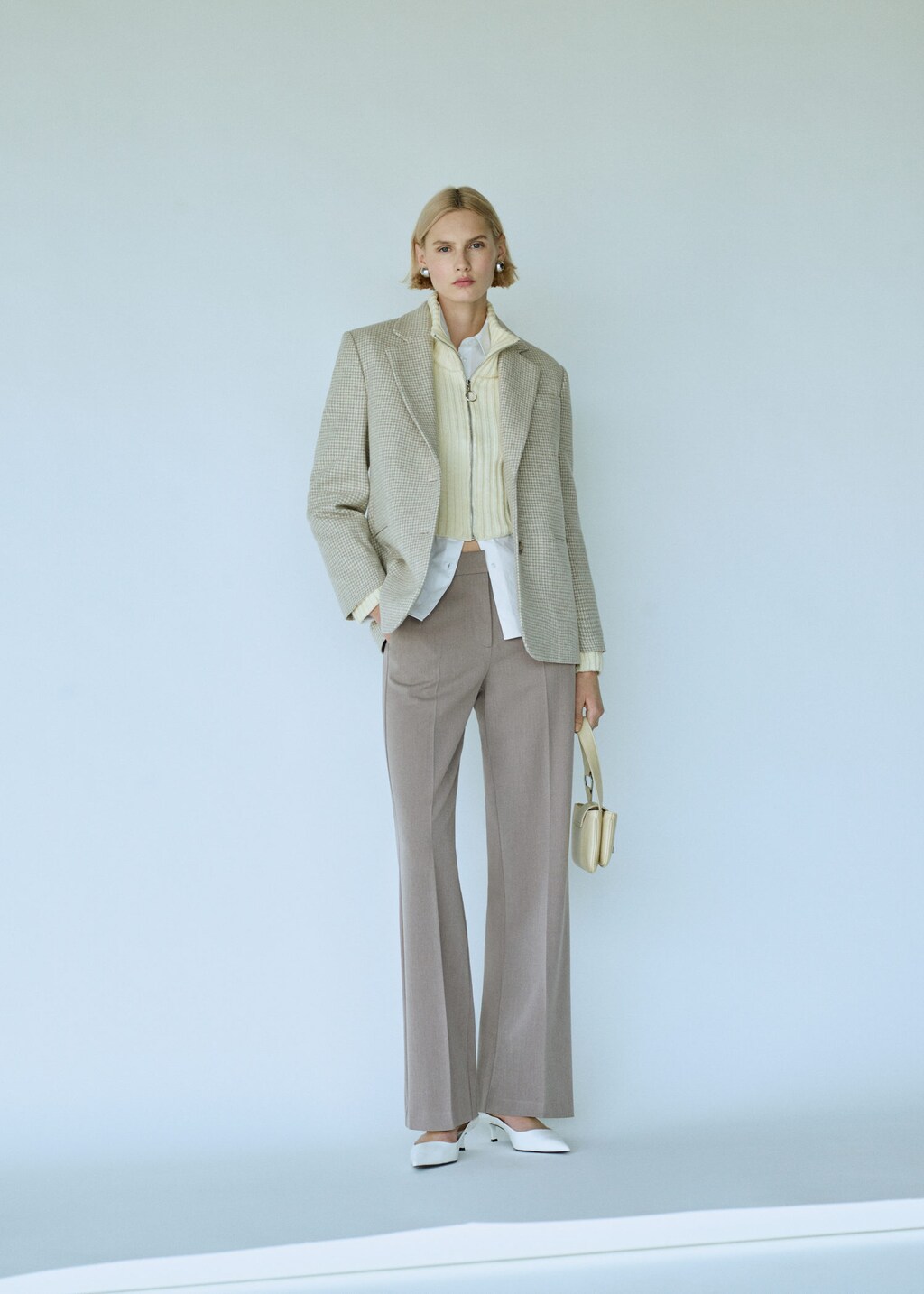 Pantalon wideleg taille normale MANGO
