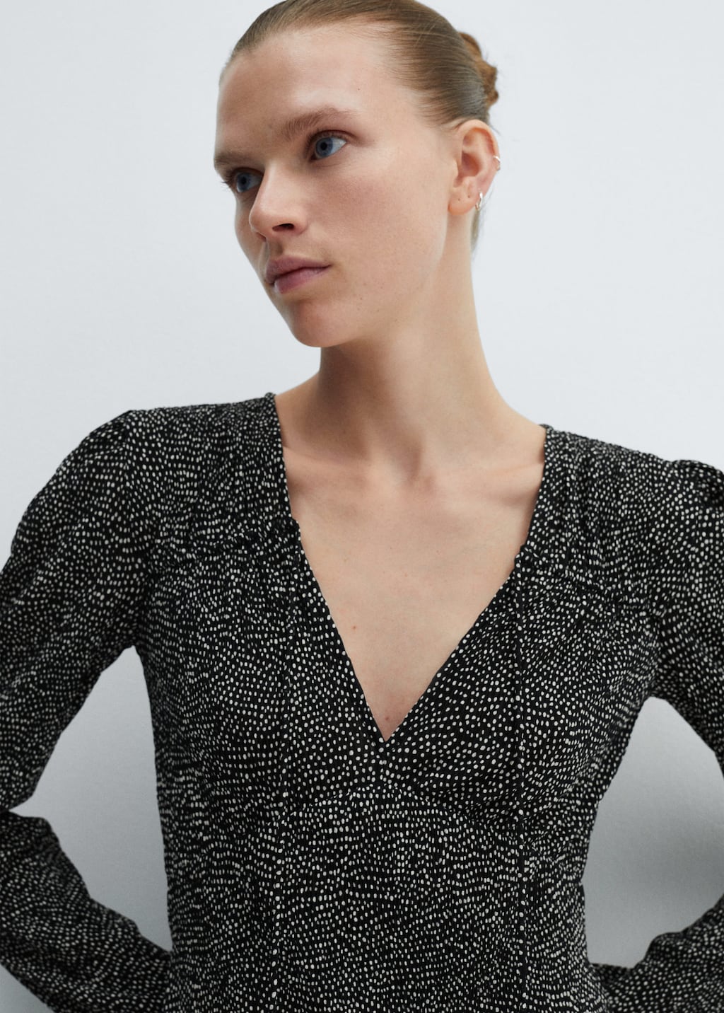 Mango printed bow dress sales