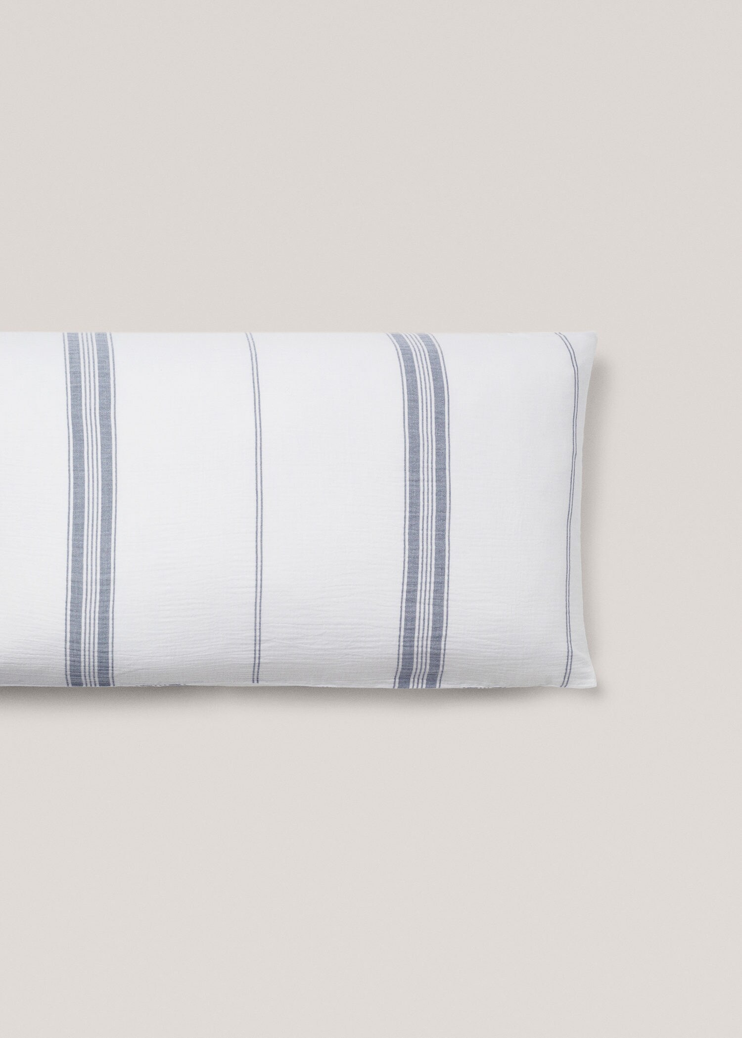Striped texture cotton pillowcase 45x110cm MANGO