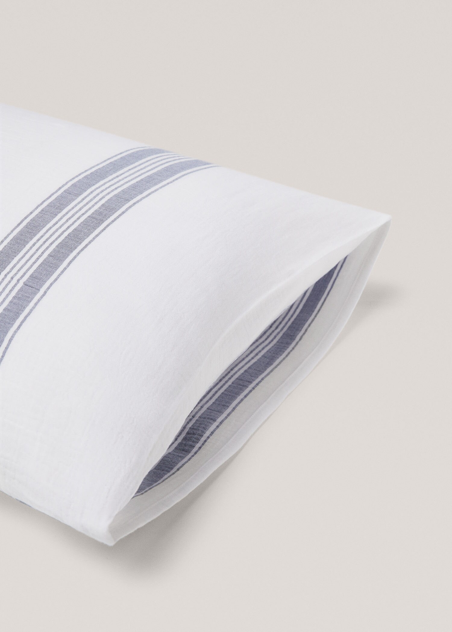 Striped texture cotton pillowcase 45x110cm MANGO