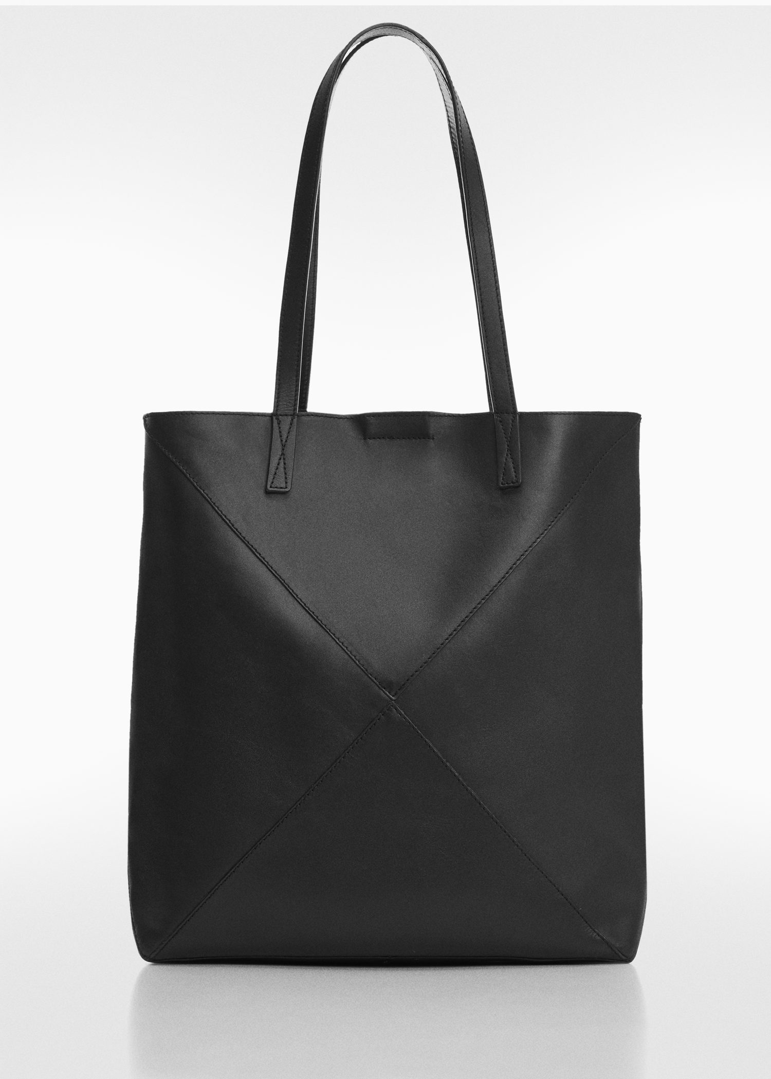 Leather shopper bag | MANGO