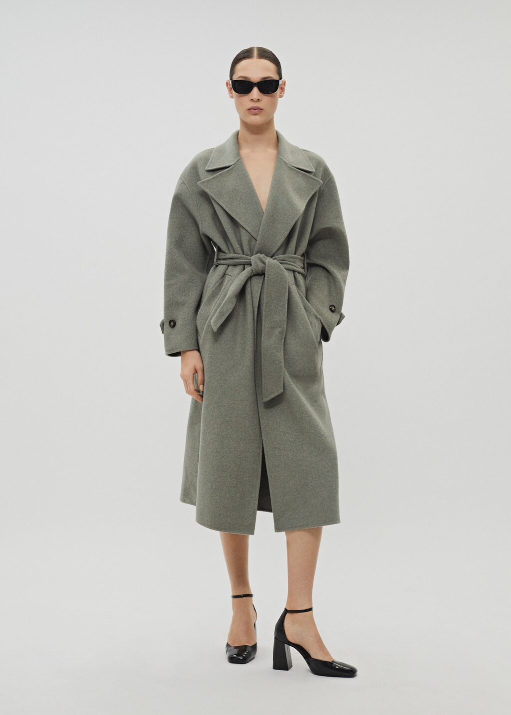 Mango wool belted coat hotsell