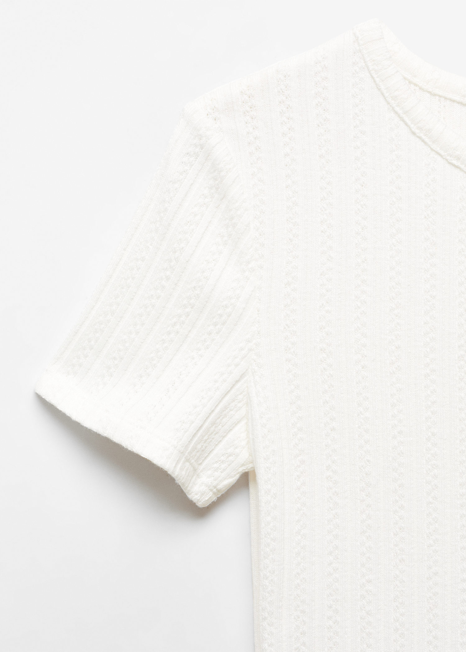 white ribbed shirt