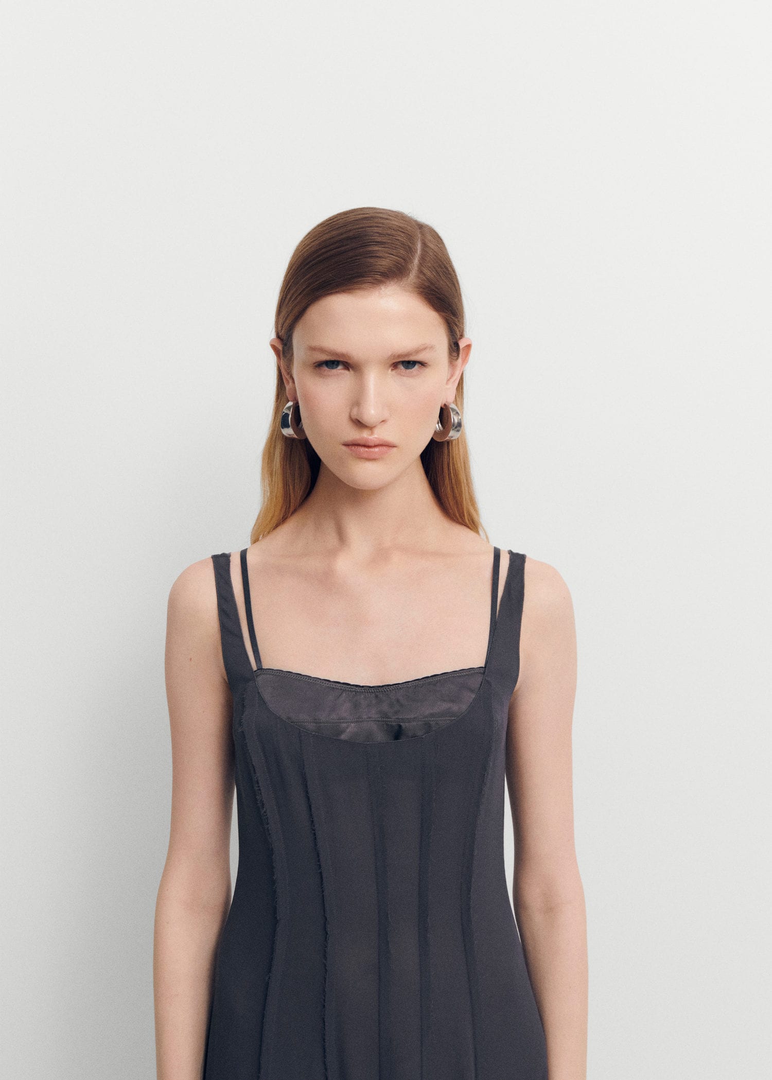 Asymmetric collar sleeveless tight corset and floor length gowns evening dresses main image 0