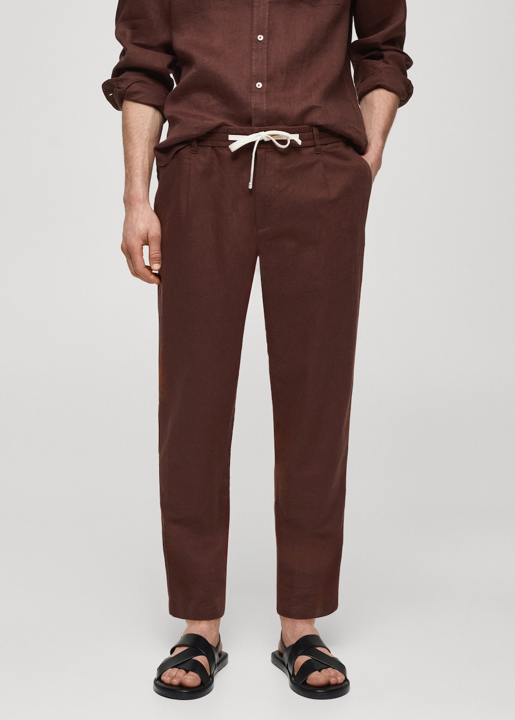 Mango mens linen on sale trousers