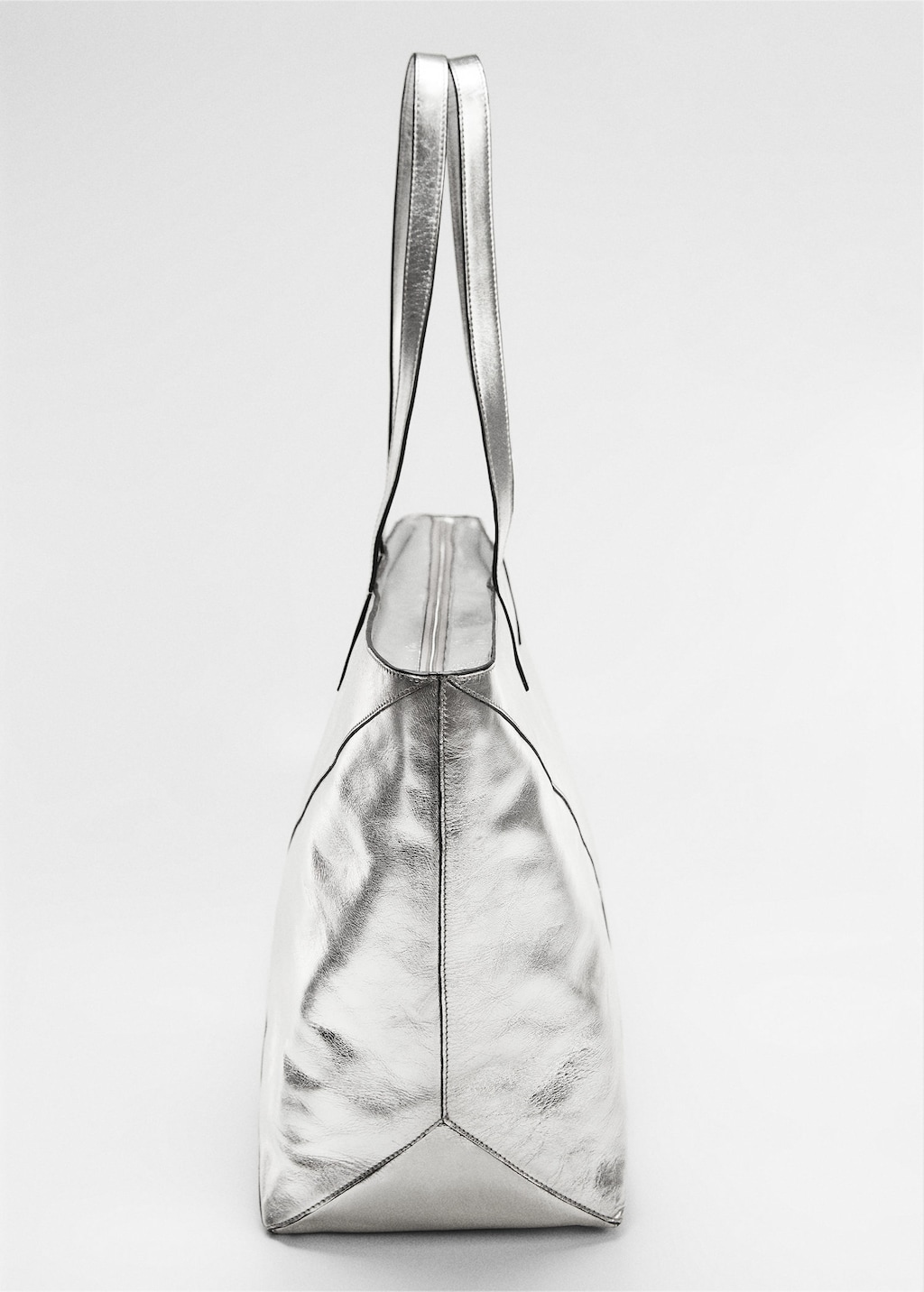 Metallic leather bag sale
