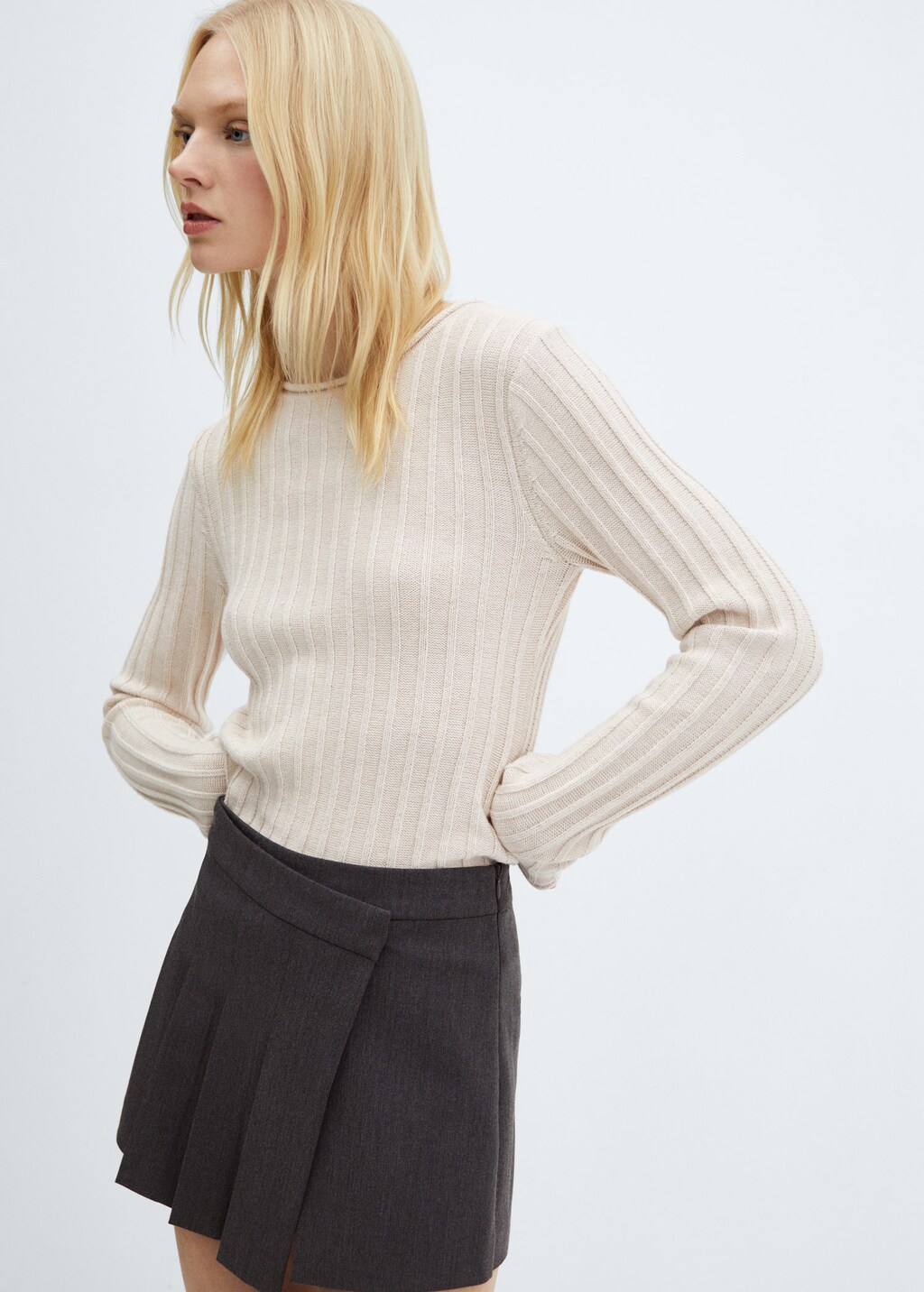 Ribbed knit sweater mango clearance
