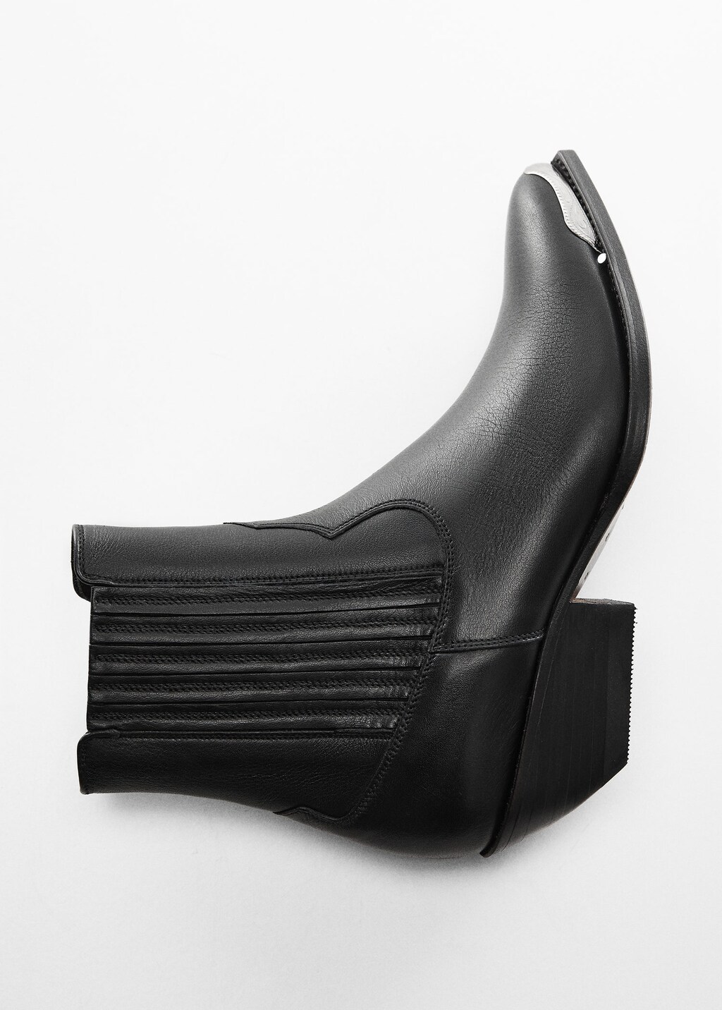 Metallic store leather booties