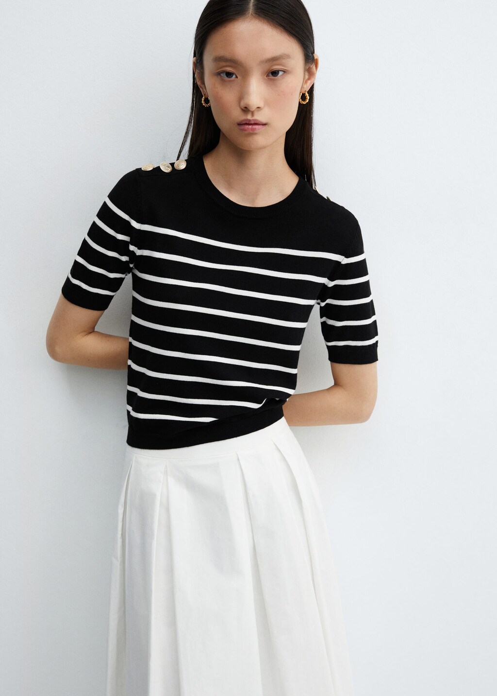 Striped hot sale sweater shirt