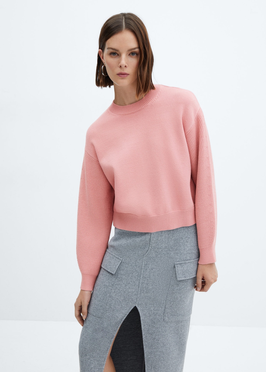 Mango metallic store knit top