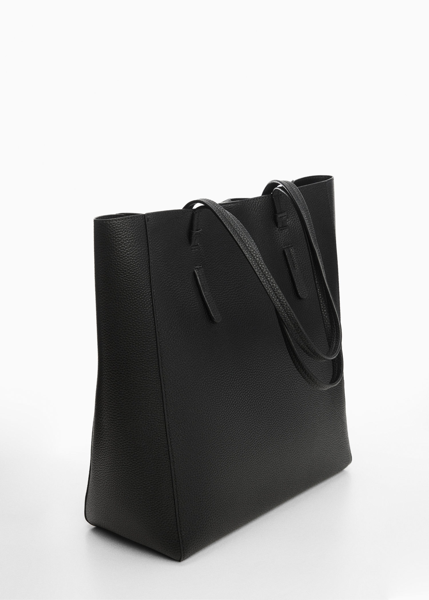 Leather-effect shopper bag | MANGO