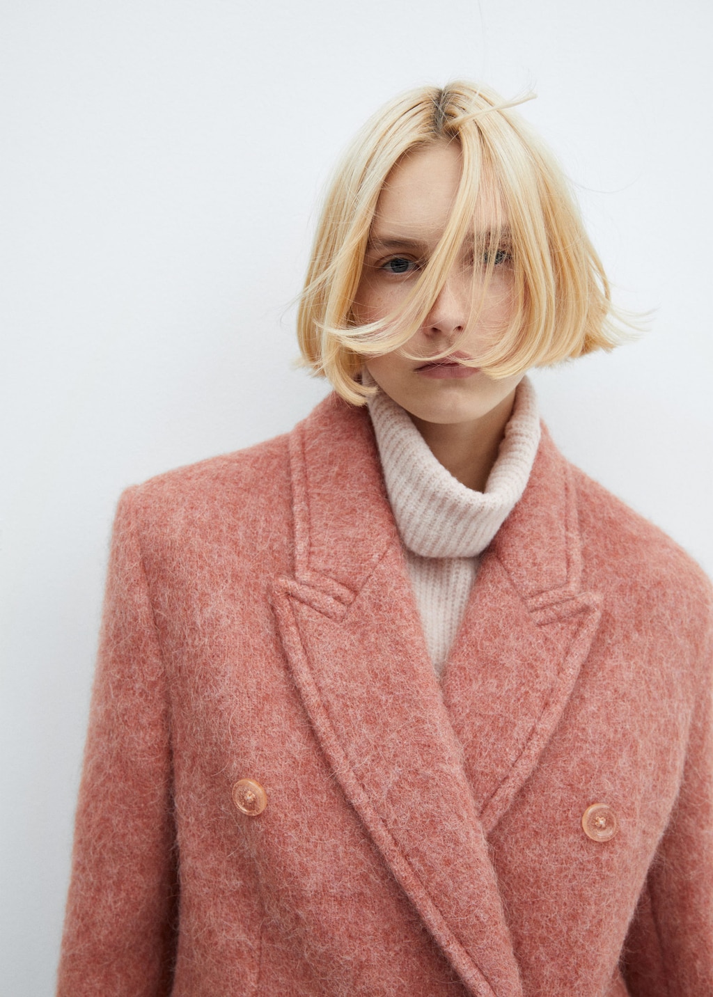 Mango manteau online rose