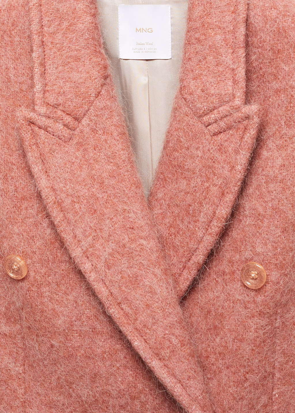 Mango manteau online rose