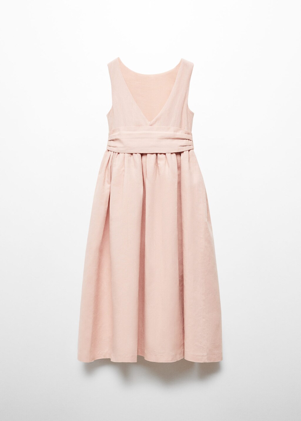Mango bow linen dress cheap