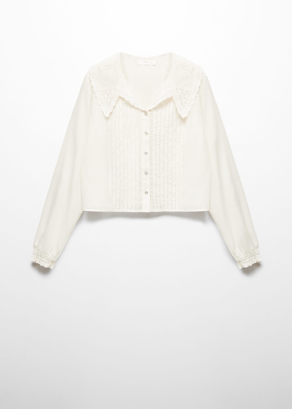 Openwork shirt with collar | MANGO