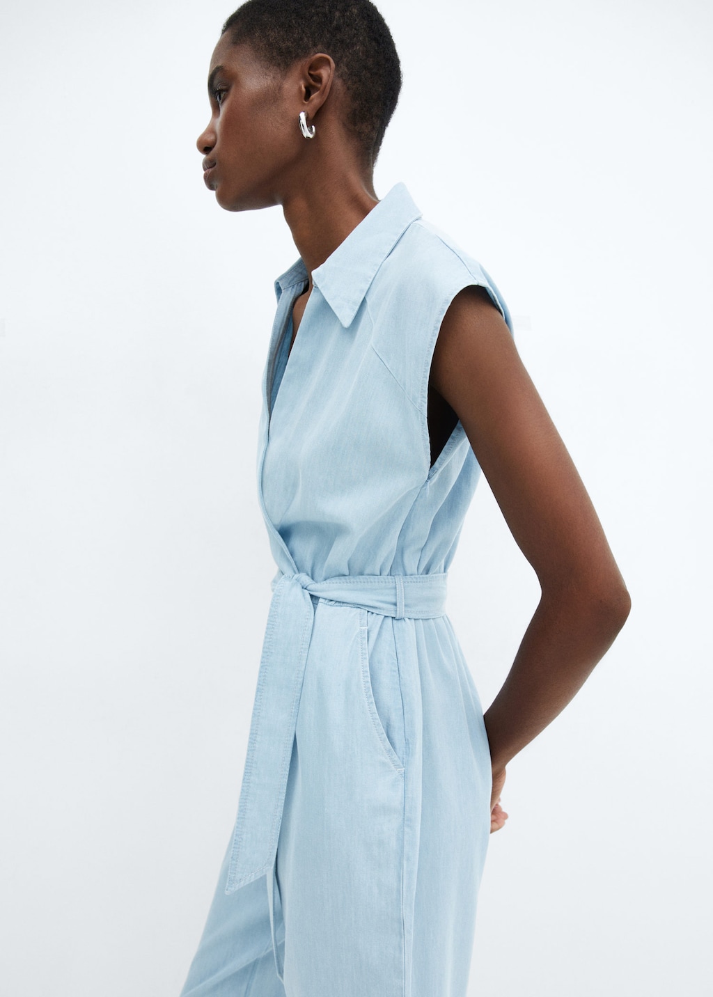 Denim jumpsuit belt MANGO