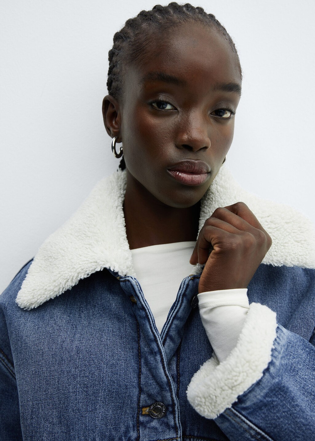 Faux shearling hotsell trucker jacket