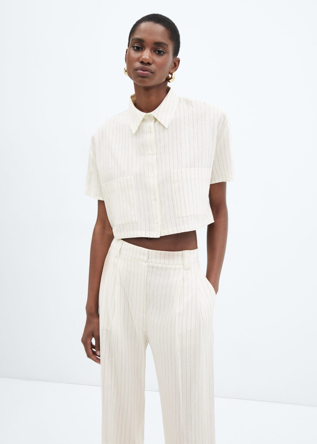 Wide Leg Linen Pants White | Pleated Linen Pants