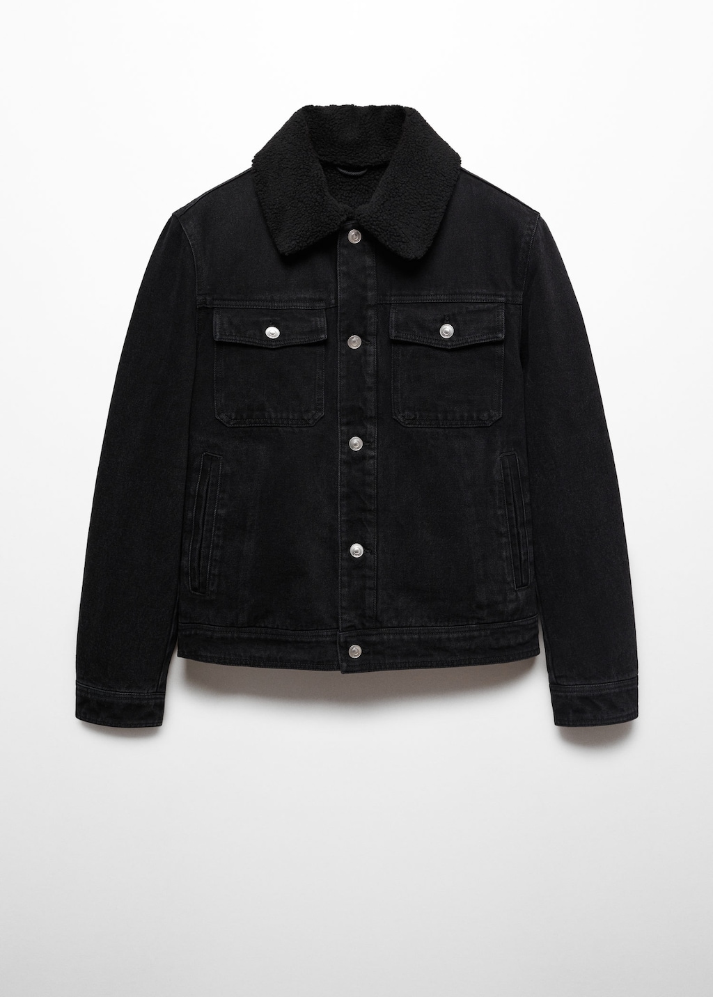 Black denim 2025 shearling jacket