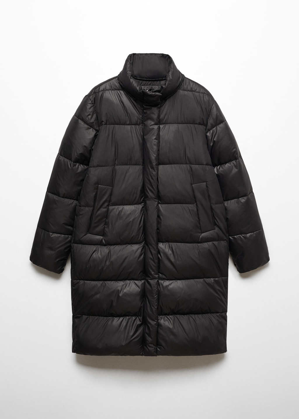 Detachable hood quilted coat MANGO