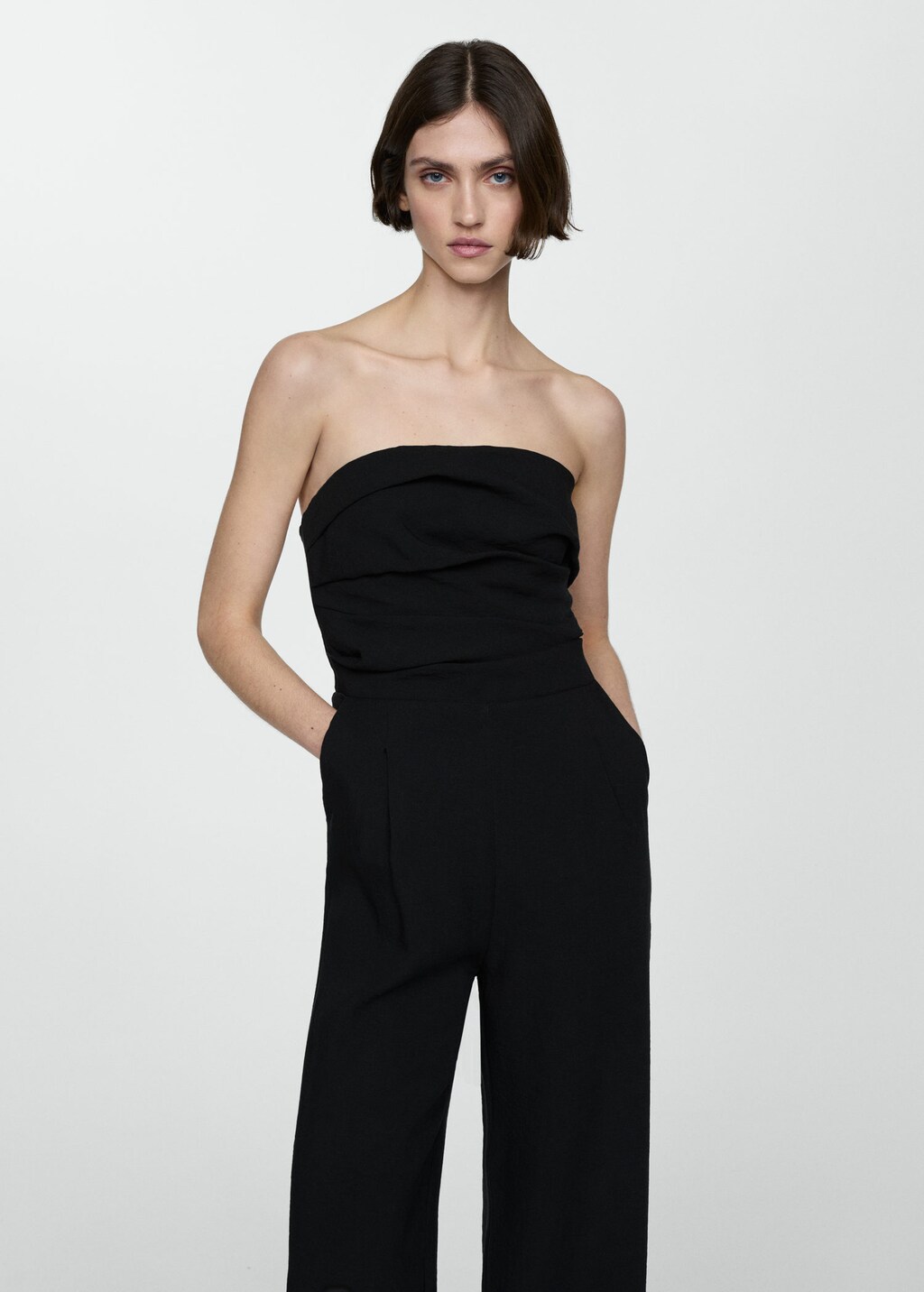 STRAPLESS JUMPSUIT WITH D RING BELT WATCHFUL WINGS