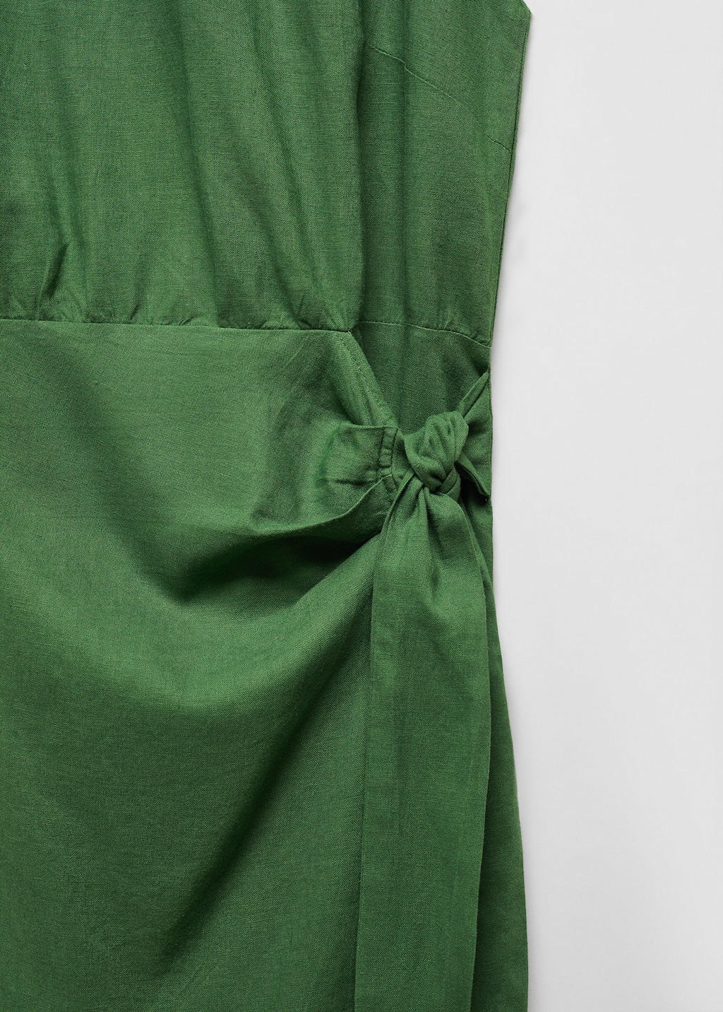 Mango bow linen dress cheap