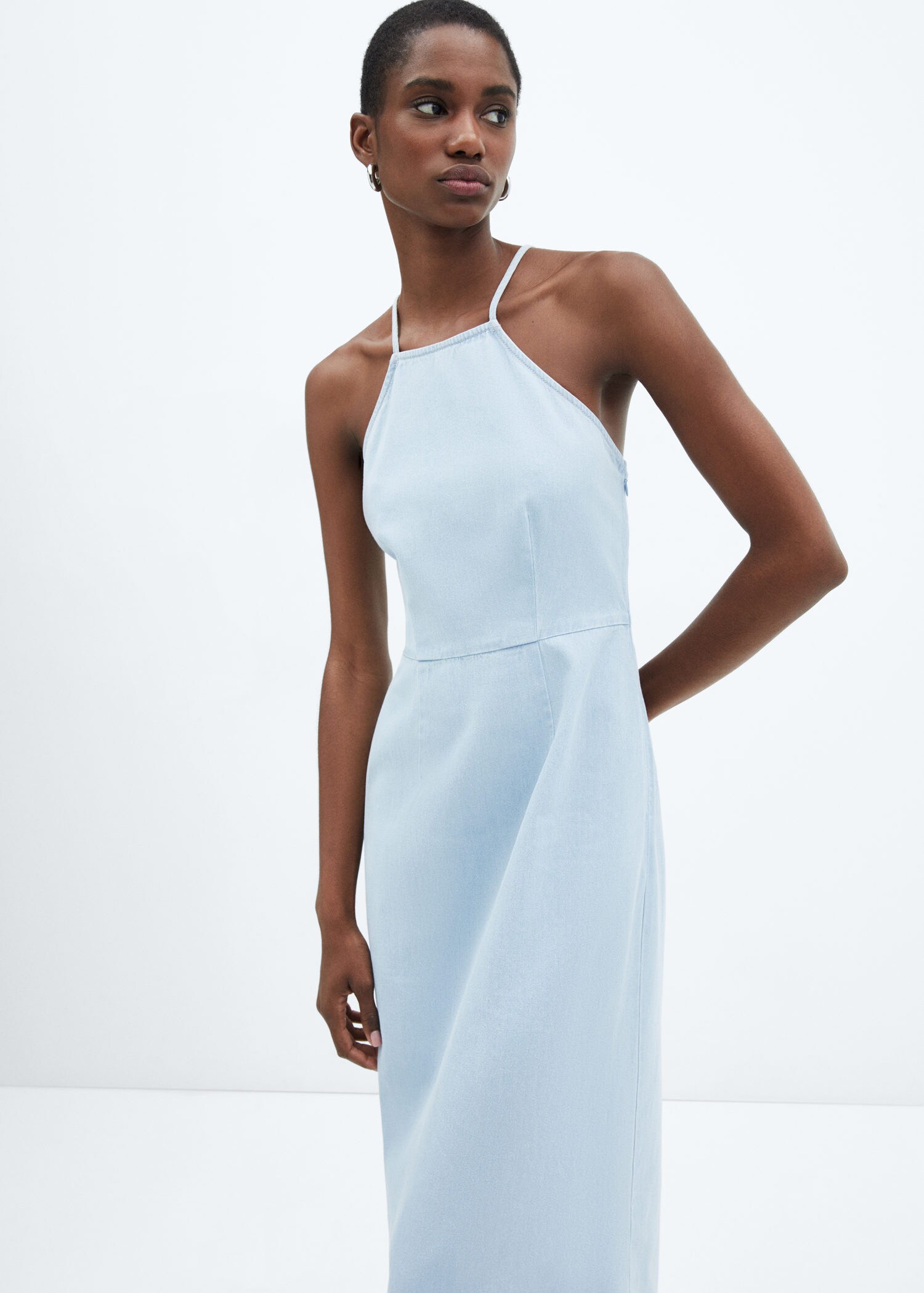 Shop online Designer Denim Shift Dark Blue Dress Belt Dress Midi Jeans Dress  For Girls – Lady India
