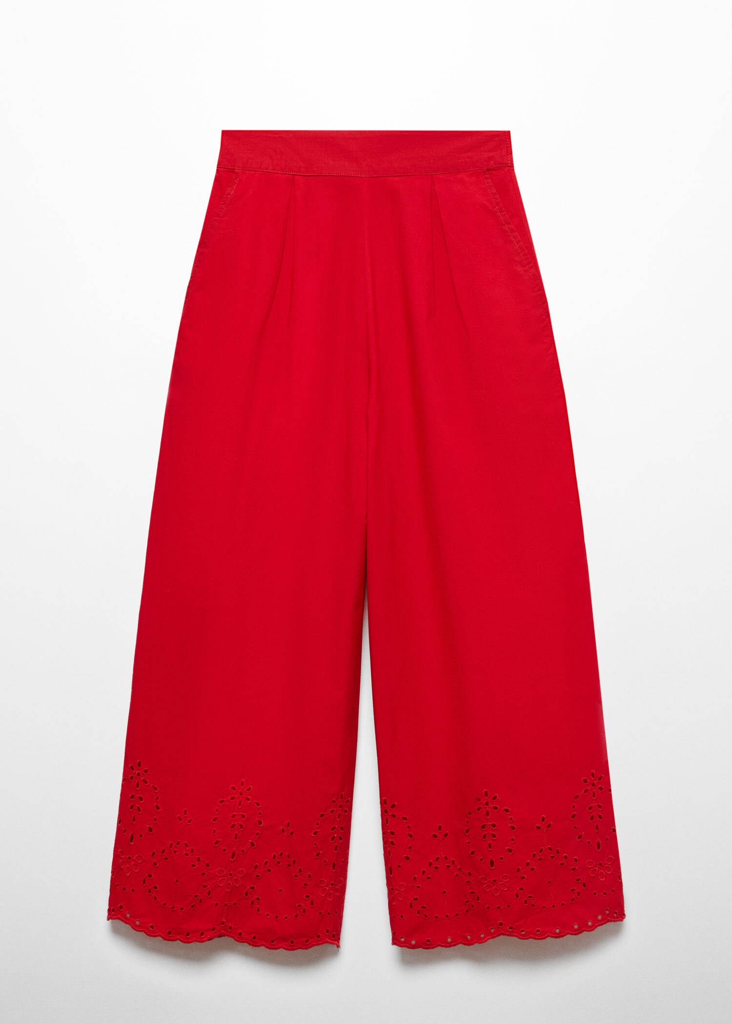 Embroidered culotte pants
