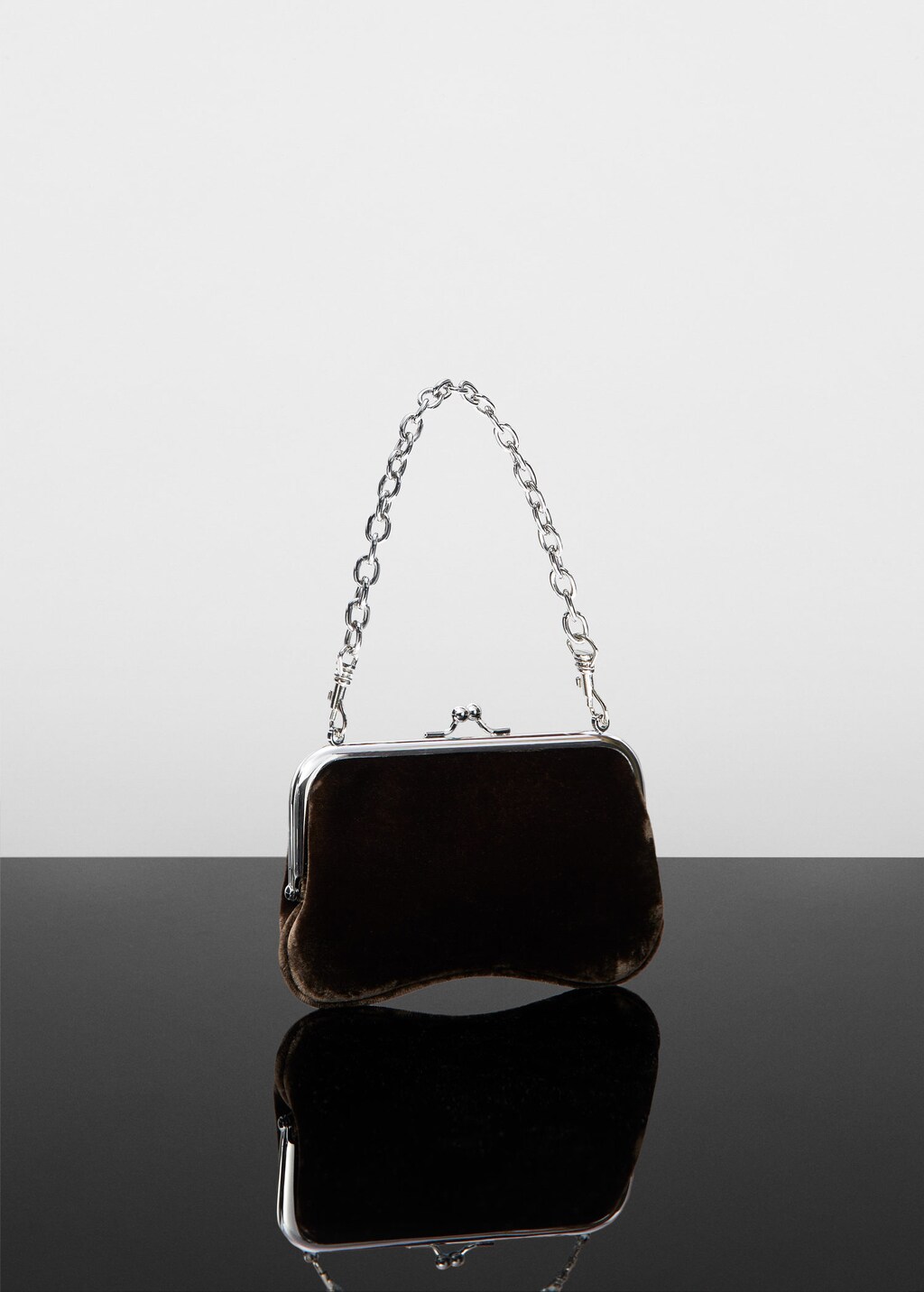 Velvet bag with best sale chain