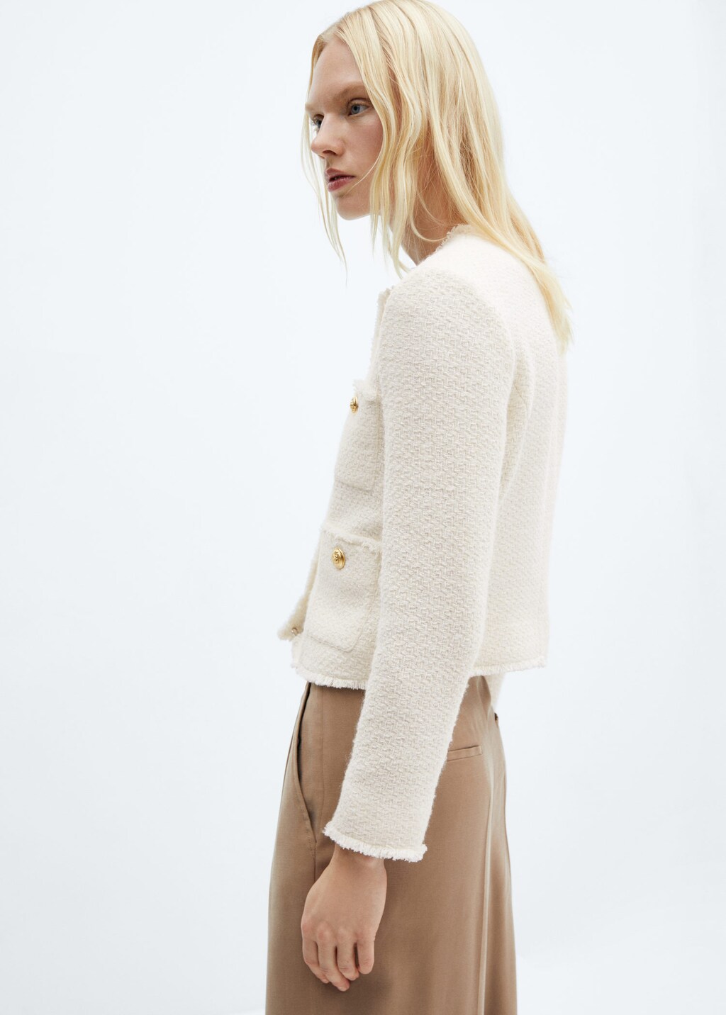 Mango tweed top cotton jacket