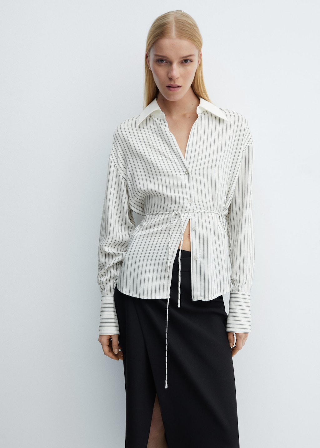 Striped bow blouse MANGO