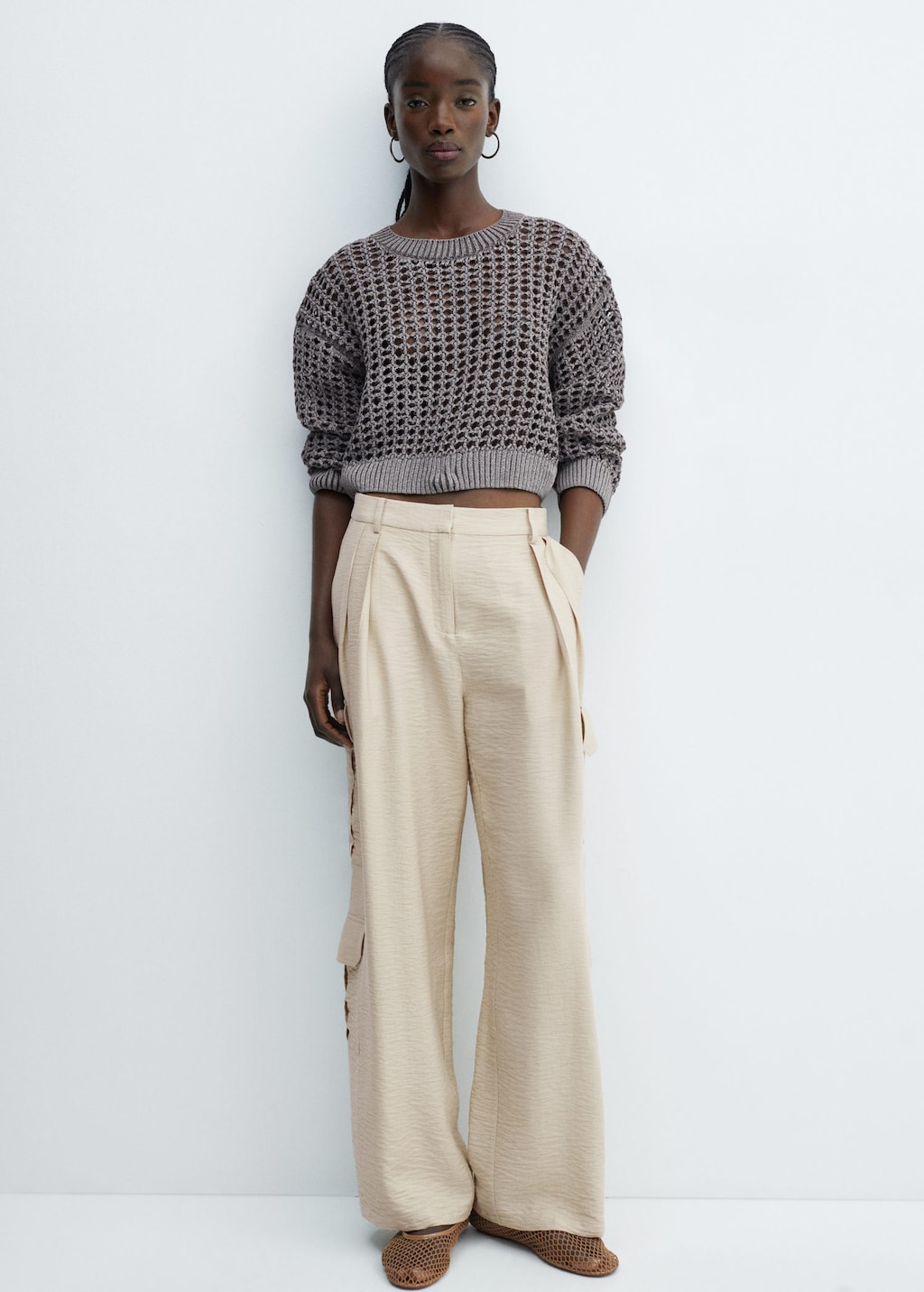 Pleated cargo cheap pants