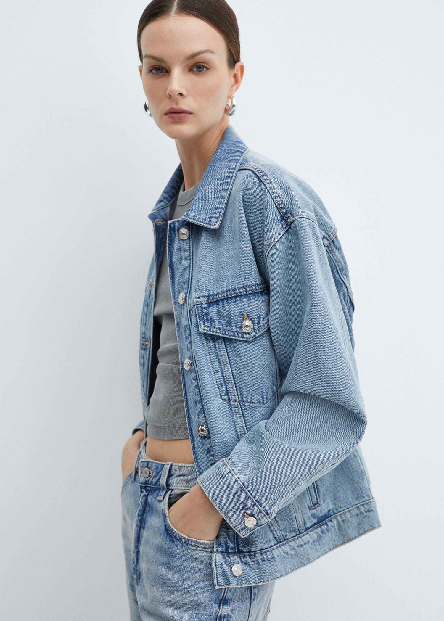 Zara oversized denim jean jacket