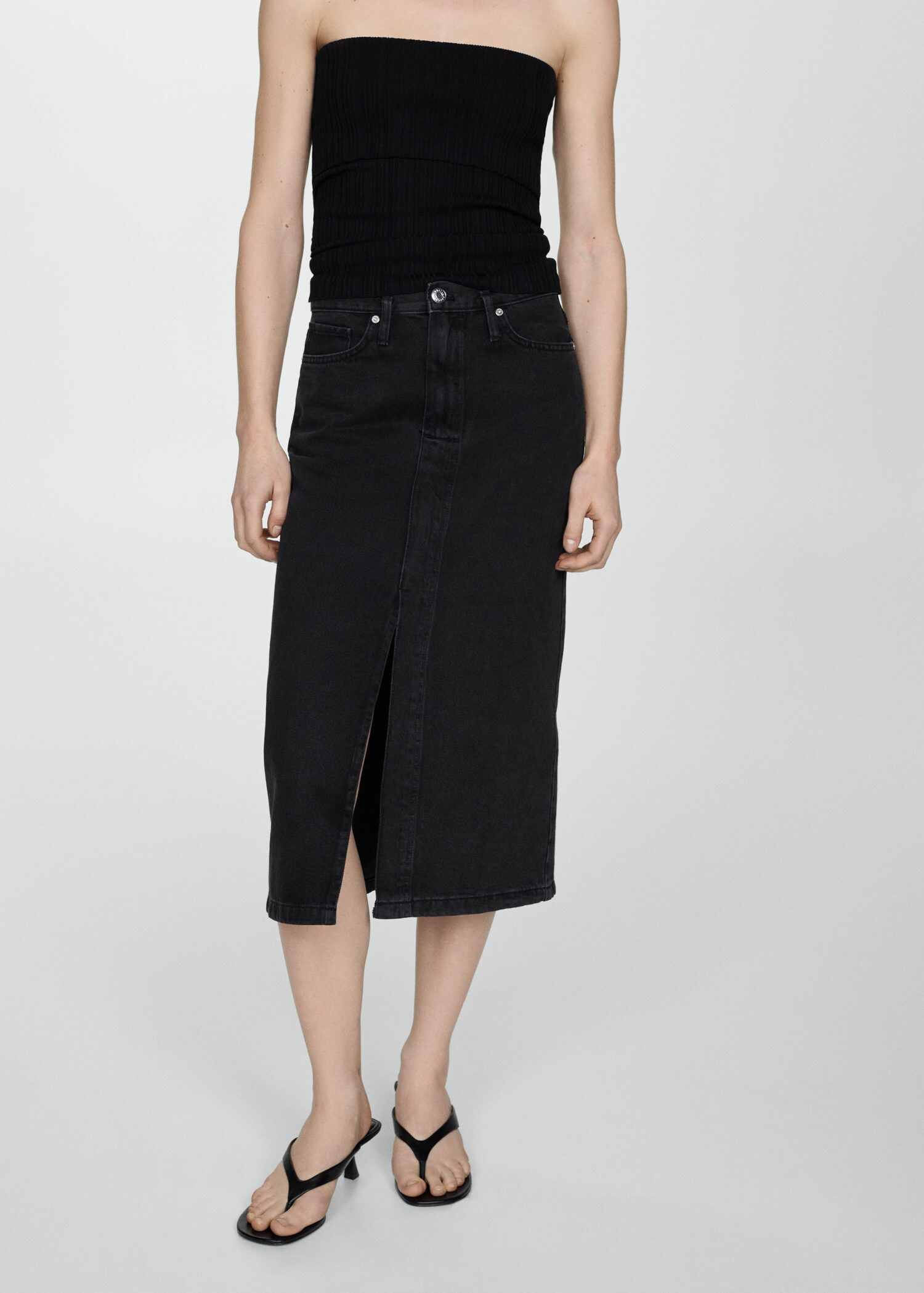 Short denim skirt - Black - Ladies | H&M IN