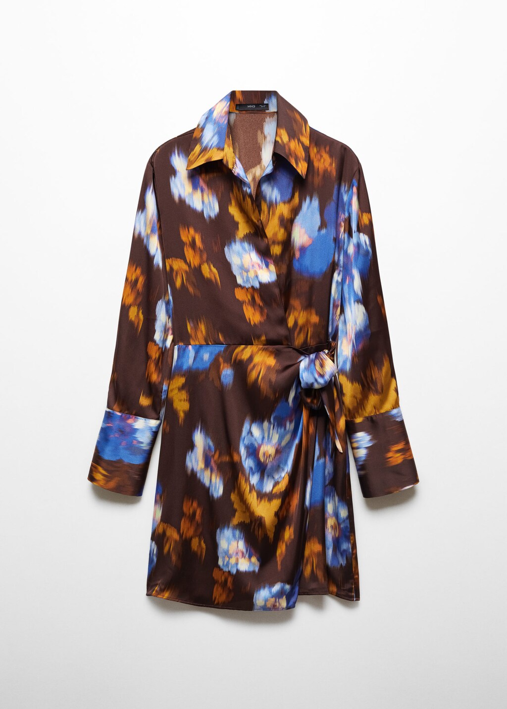 Mango satin floral dress cheap