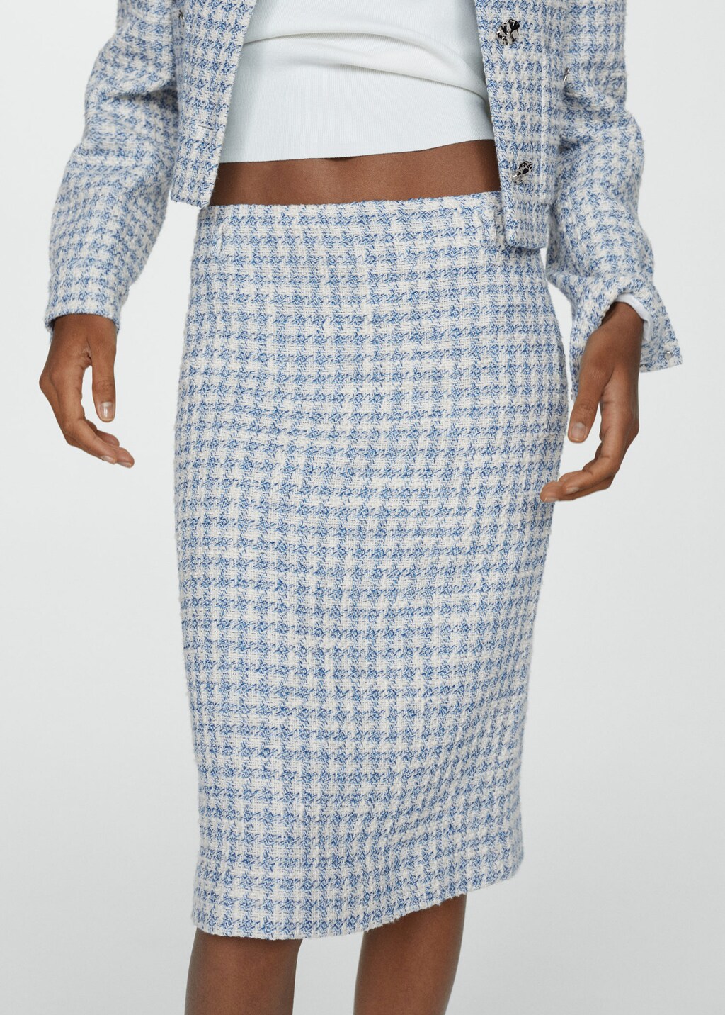 Tweed top skirt mango