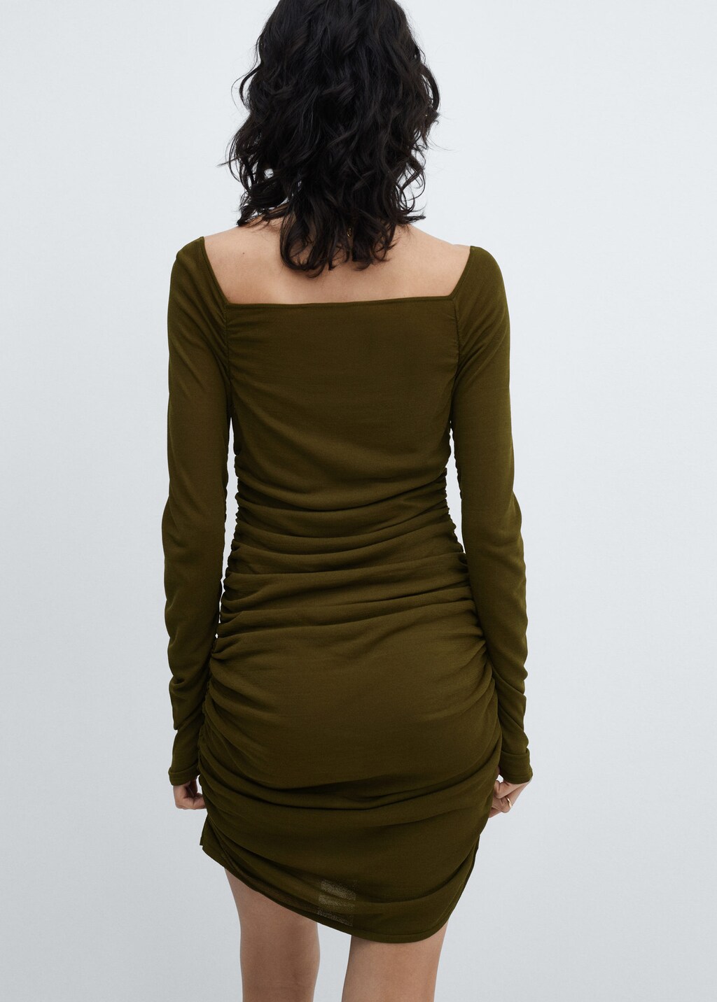 Ruffled dress with puffed sleeves MANGO