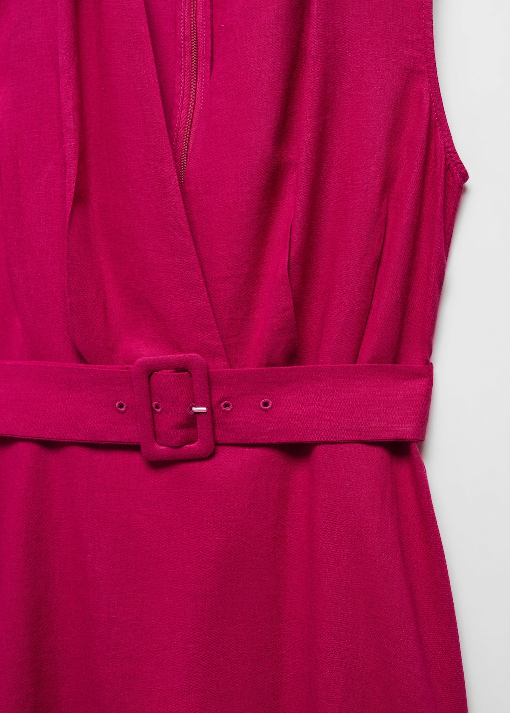 Mango belt linen clearance dress