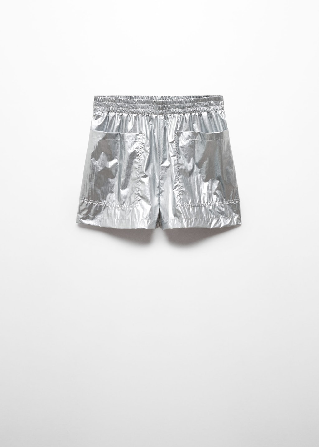 White metallic shorts cheap