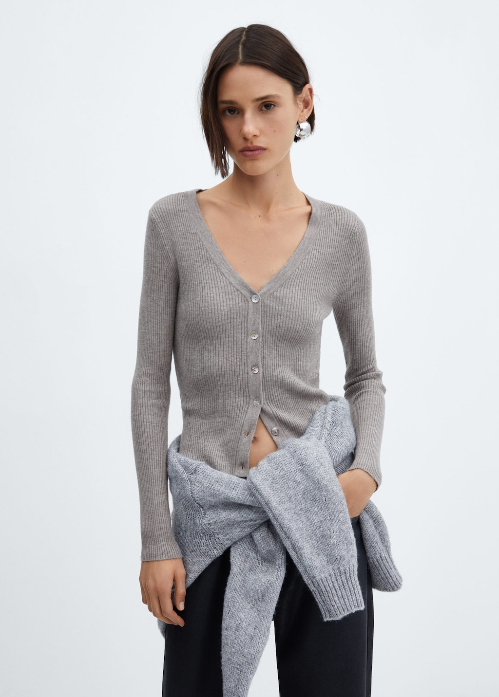 Mango 2025 ribbed cardigan