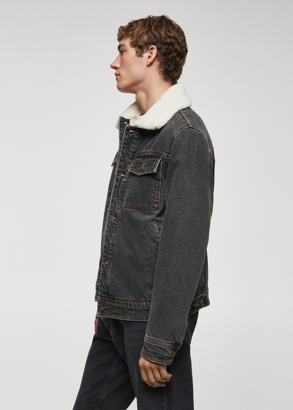 Denim shearling cheap jackets