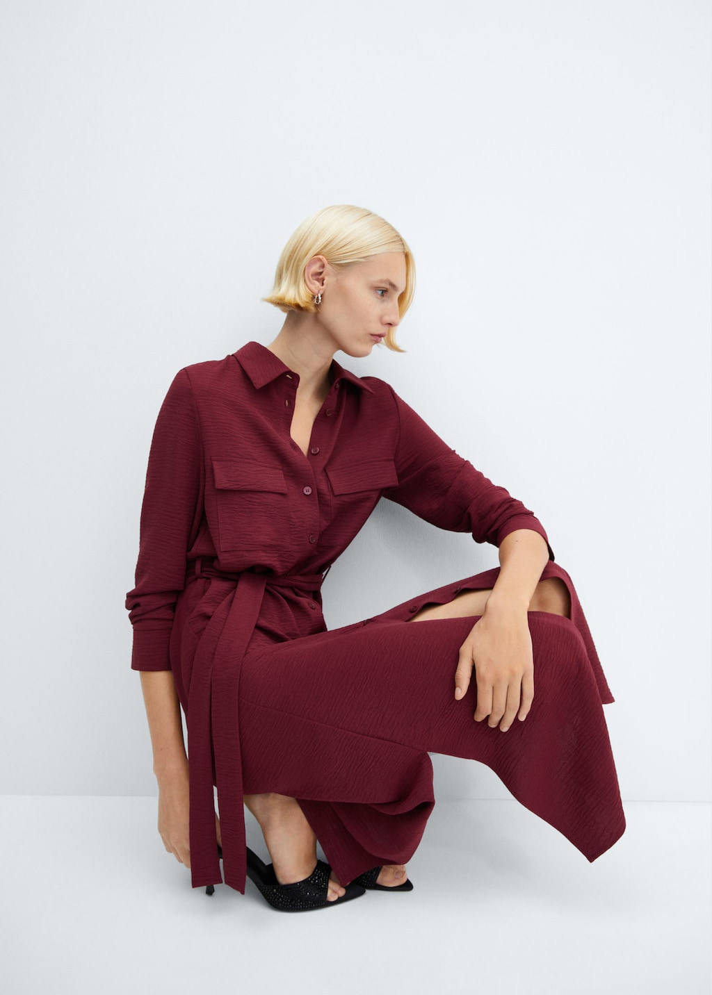 Mango bow hotsell shirt dress