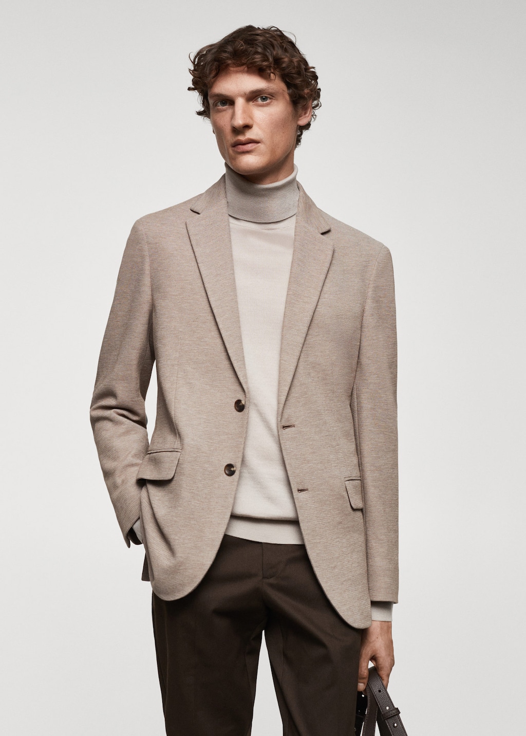 Structured slim fit cotton blazer MANGO