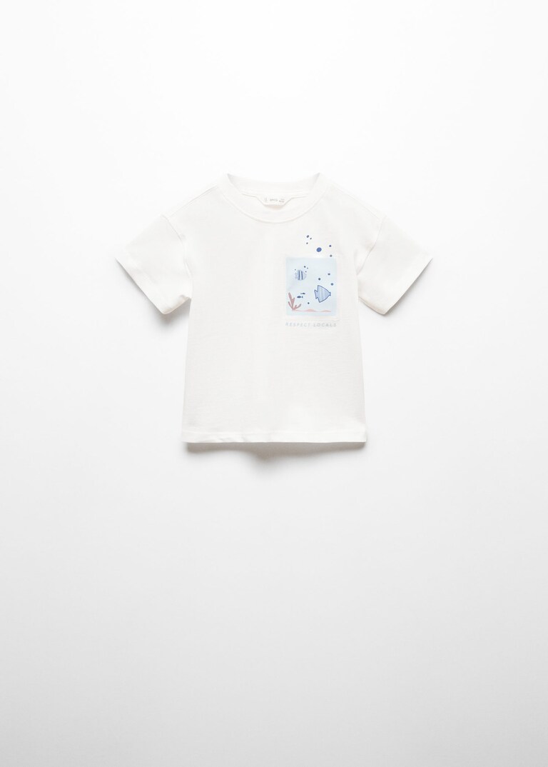 Camiseta básica de manga corta blanca niño Okaïdi & Obaïbi