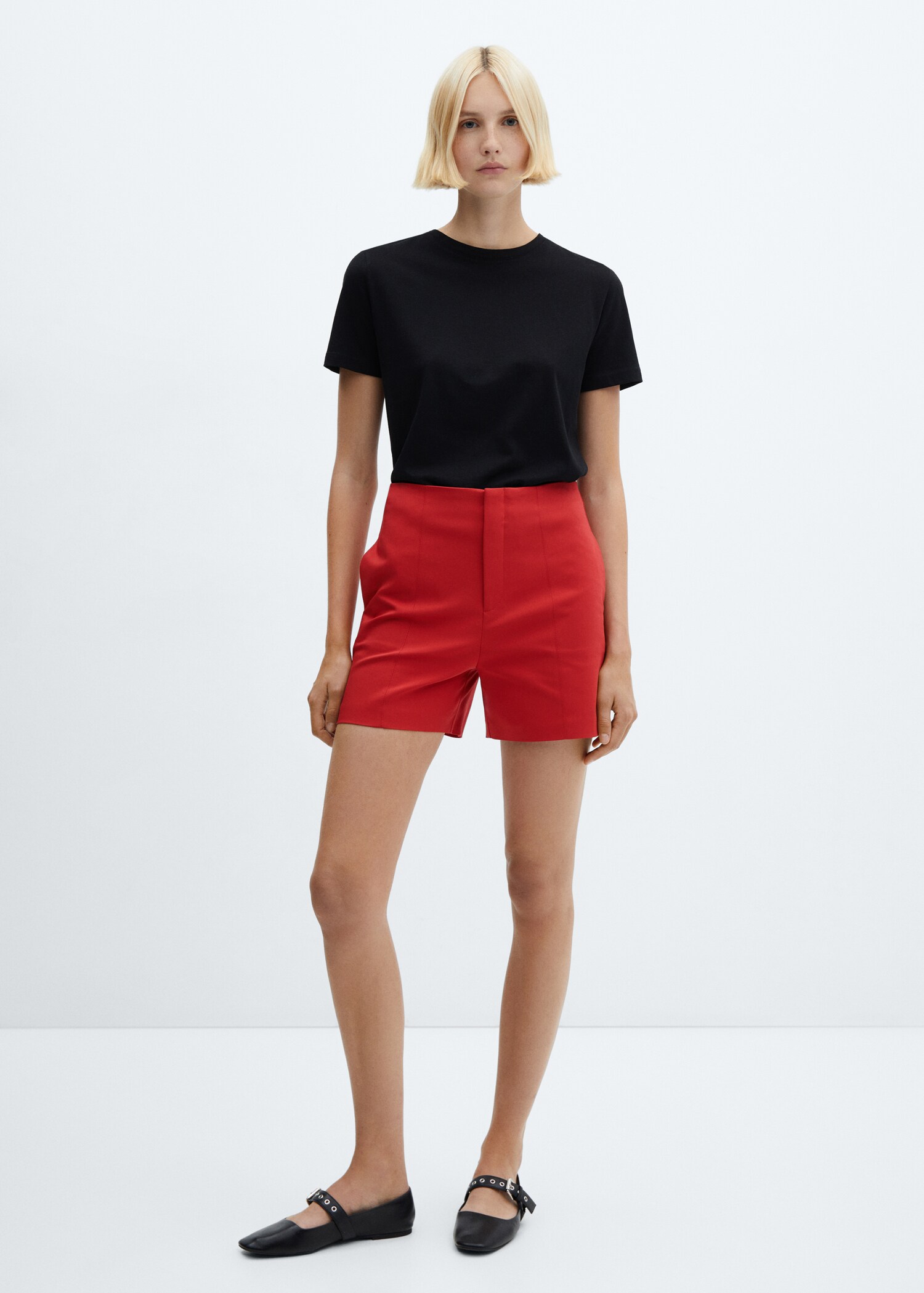 Shorts rectos tiro alto - Plano general